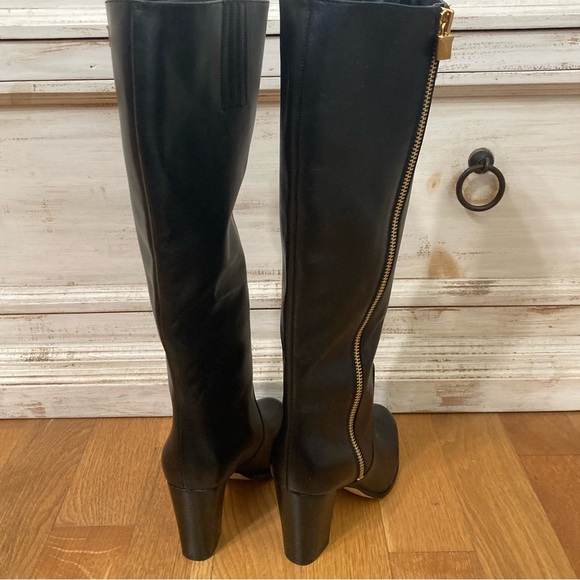 Michael Kors Margaret Tall Wide Shaft Leather Boots with Gold Lock Zipper NWOT - Picture 7 of 16